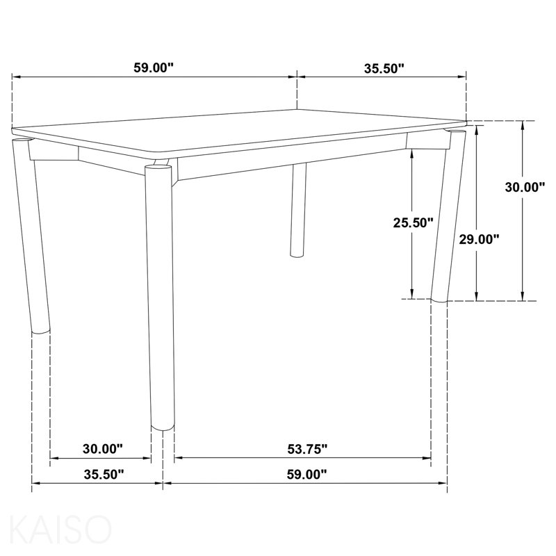 Natural Walnut  Rectangular Dining Table, Natural Walnut