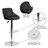 Occoquan Vinyl Bucket Seat Adjustable Height Barstool with Diamond Pattern Back-2130929116
