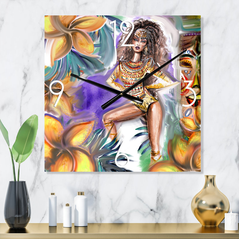 Horloge murale Tropical Amazon Warrior, Grand