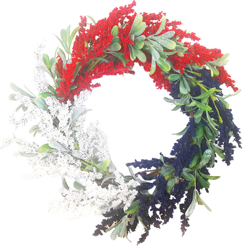 Couronne patriotique en chlorure de polyvinyle 24 po Astilbe