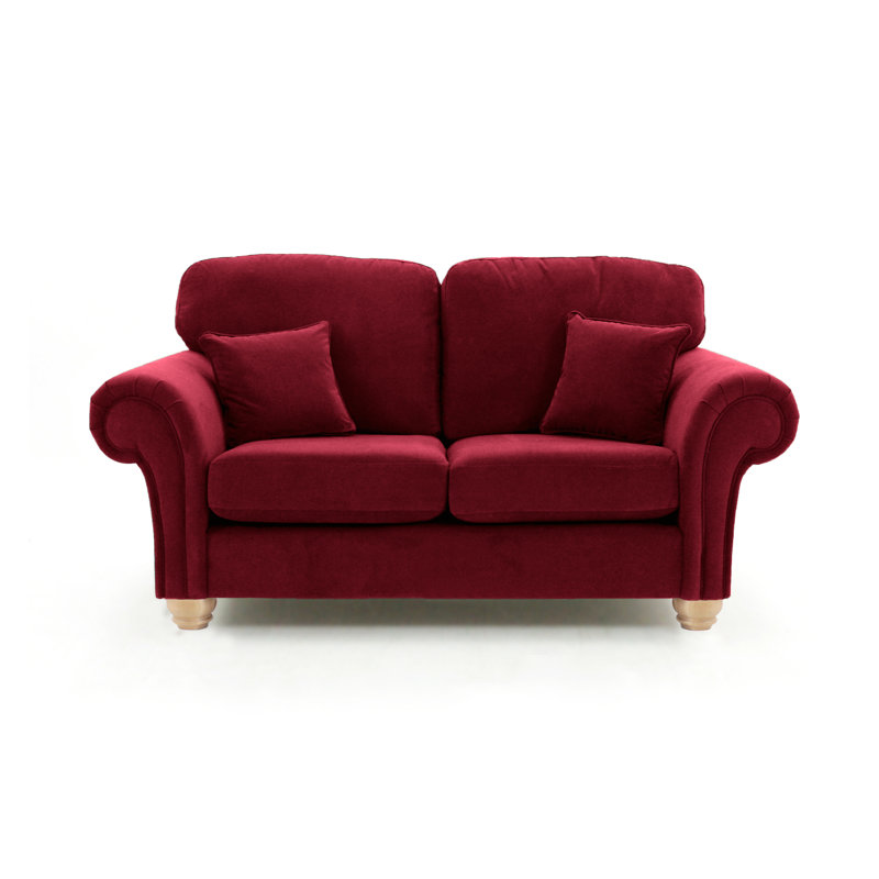 Foreston Velvet Sofa, Burgundy, 2
