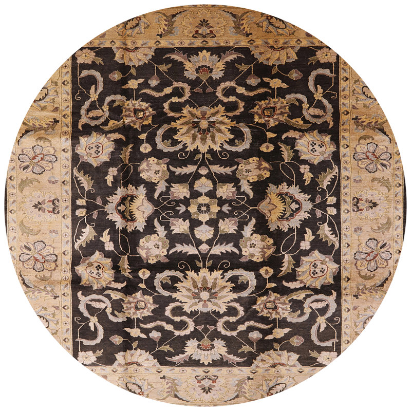 Tapis noir / jaune Swift, Rond 8 pi