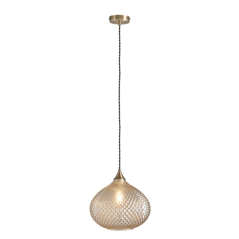 Alfhild 1 - Light Brass Teardrop Pendant