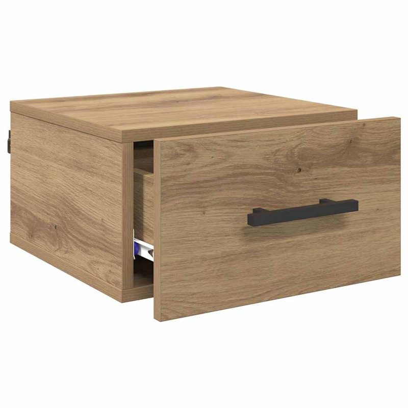 35.00cm W Manufactured Wood Bedside Table, Artisan Oak