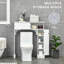 Au-dessus de la toilette, armoire de rangement autoportante avec tablettes réglables, support de toilette, économiseur d'espace, blanc