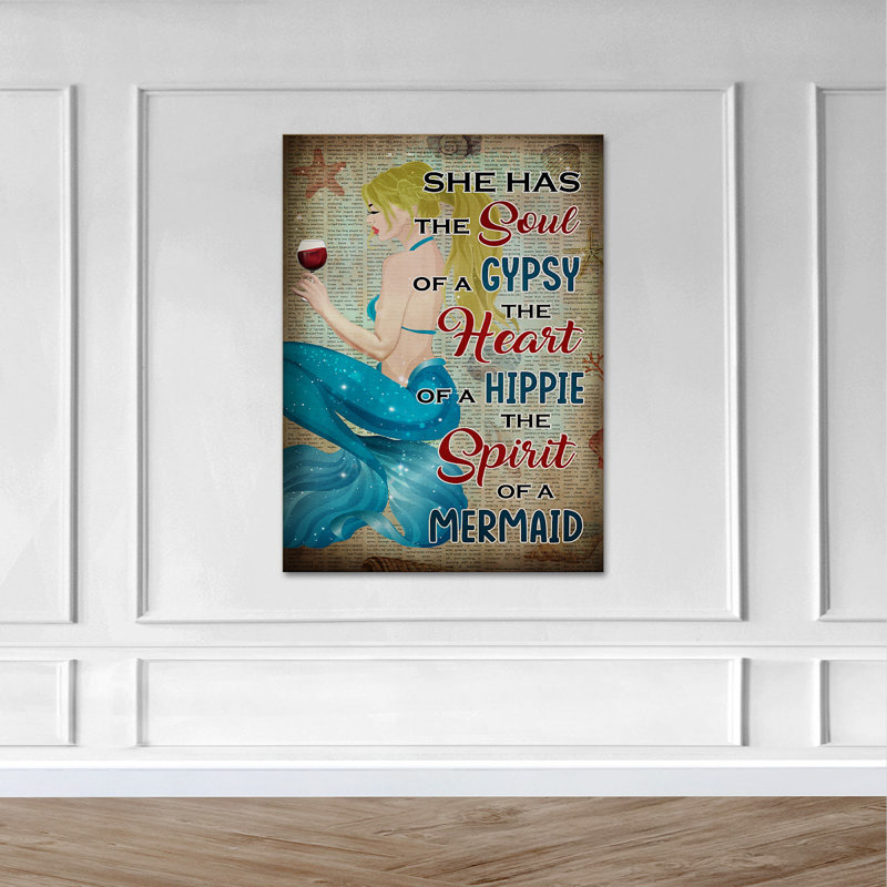 Elle a une âme de gitan, un cœur d'hippie et une valeur spirituelle qui ne s'applique pas - impression sur toile tendue