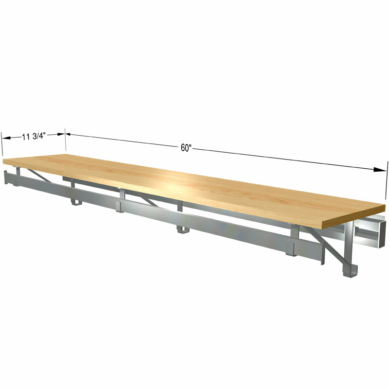 Système de rangement à tablette simple, Érable, H 8,5 po x l 60 po x P 11,75 po