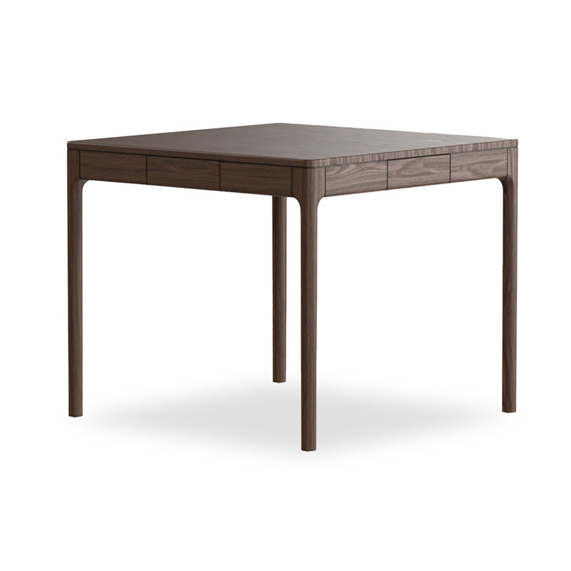 Nut-brown Square Solid Wood Poker Table, Nut-Brown