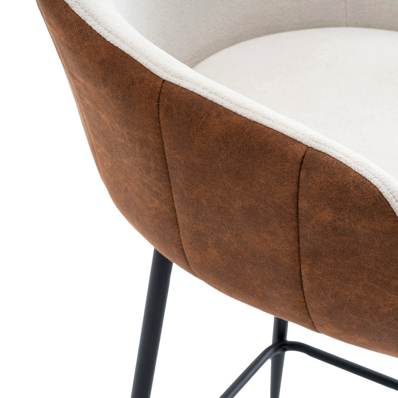 Tabourets de bar de 26,5 po de style moderne à hauteur de comptoir, avec revêtement confortable, pieds en métal durables assurant la stabilité