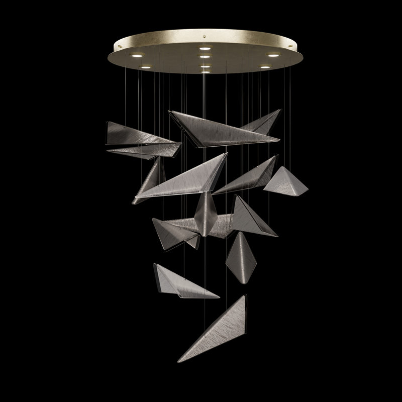 Volo 8 - Light Pendant, Smoke Linear, 52", Gold