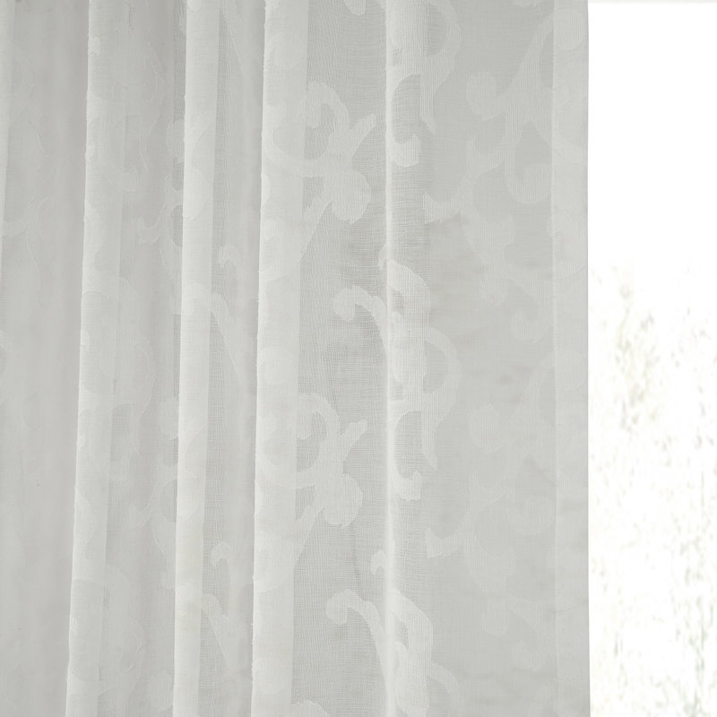Jaydin Faux Linen Sheer Curtain, 50"W x 96"L