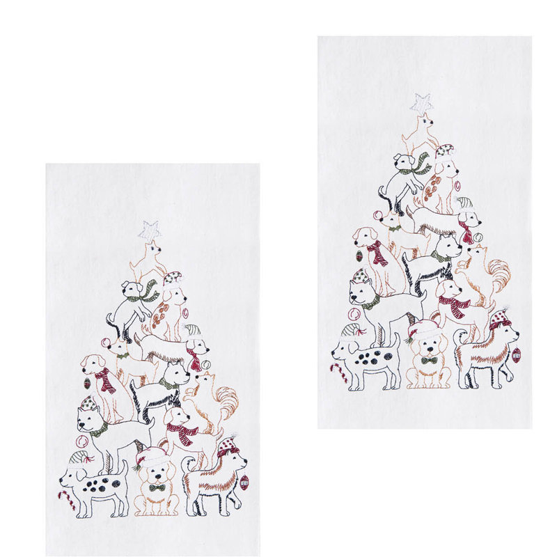 Ensemble de serviettes 2 arbres chiot