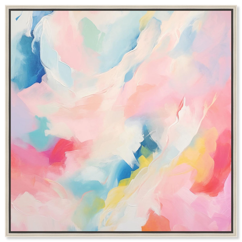 Coton Cotton Clouds II par Art Remedy, H 17 po x l 17 po, Noir, Cadre flottant
