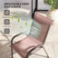 Ensemble de 4 chaises de salle à manger empilables d'extérieur à haut dossier avec siège en filet respirant pour le confort du patio et du jardin