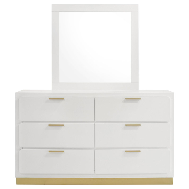 Miroir pour commode Laubach, Blanc