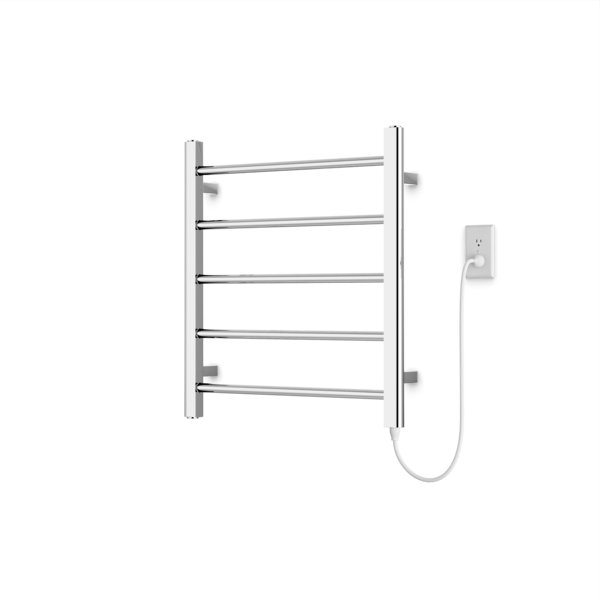 Ryton Wall Mount Electric Towel Warmer, 26" H x 24" W x 5.19" D, Chrome