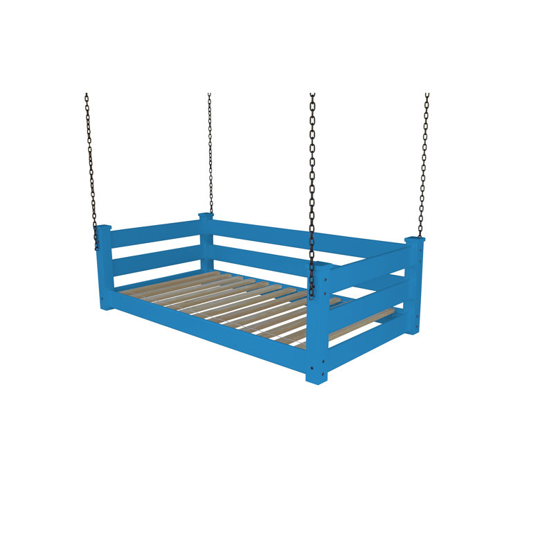 Adrow Solid Wood Hanging Daybed, Twin, Caribbean Blue