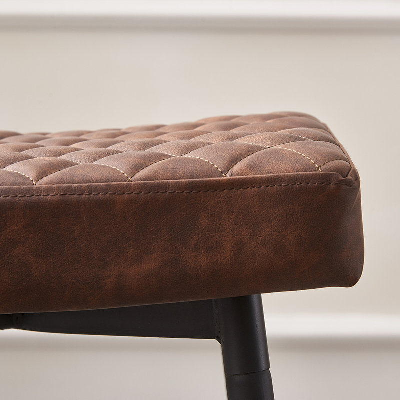 Maigi 70cm Upholstered Faux Leather Stool, Brown