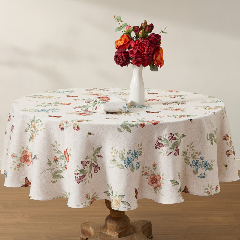 Lenox Butterfly Meadow Fall Tablecloth, Multicolor - 70"W x 70"L Round, 70