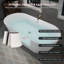 Baignoire autoportante en acrylique de 63 po x 29,53 po, baignoire profonde ovale avec bonde escamotable centrale et trop-plein intégré pour spa de salle de bain, blanc brillant-131364233