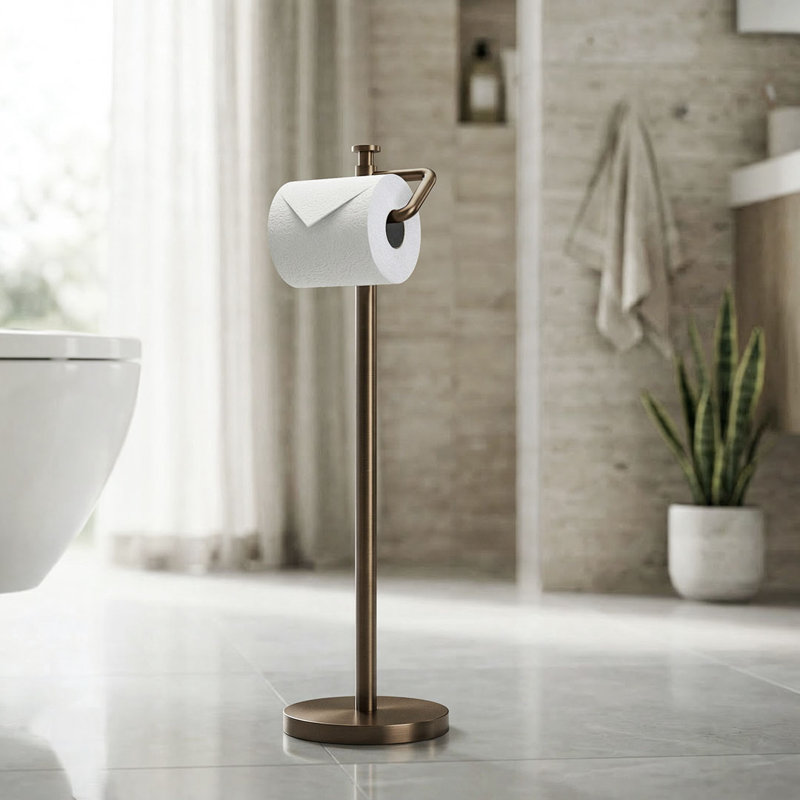 Porte-papier hygiénique sur pied, Bronze