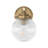 1-Light Ribbed Glass Globe Wall Sconce