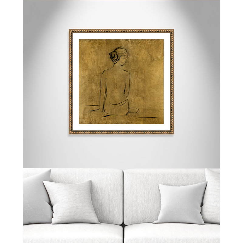 «Maia Golden Bather I» par Sally Swatland - reproduction d'art, H 33,25 po x l 33,25 po x P 1,13 po