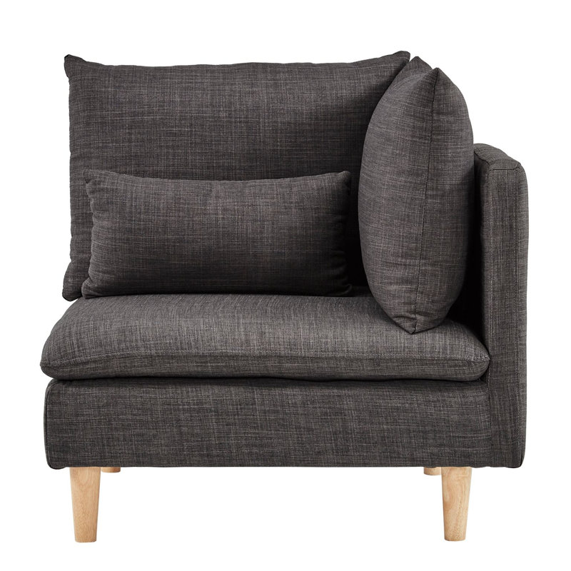 Poyner Upholstered Accent Chair, Dark Grey Linen