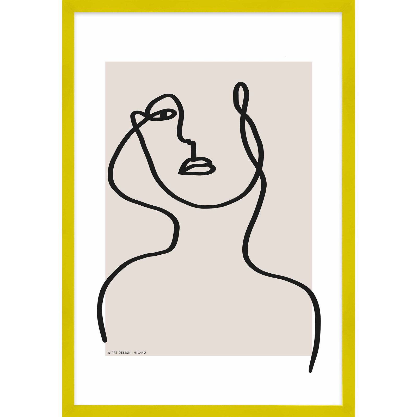 Romina Gadler "Figure and Form 3" Print, 20" H x 14" W x 1.25" D, Yellow Framed Paper