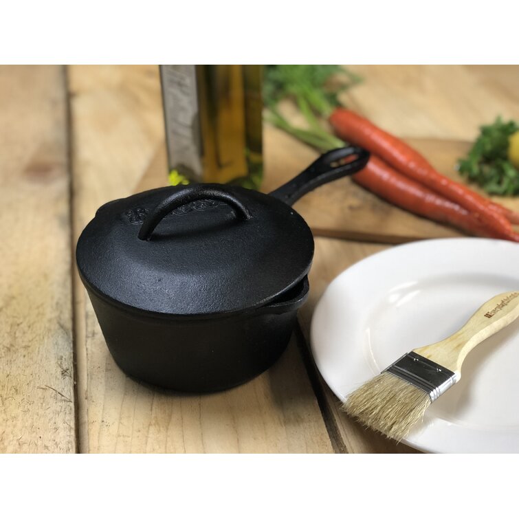 Cast Iron Basting Set, with Saucepan and Brush, 0.4 qt.