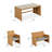  4-Piece Outdoor Wicker Patio Conversation Furniture Set W/ Table, Cushions - Natural/Cement Gray-468411638