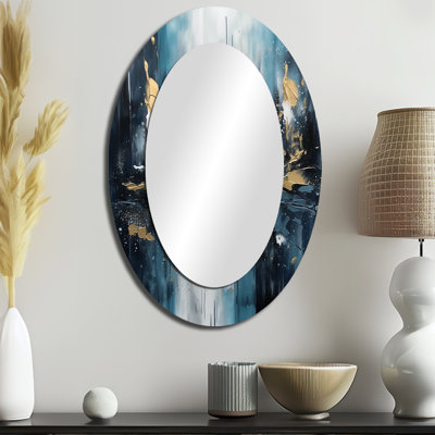 Miroir décoratif en métal doré et bleu Urban Elegance III - Cityscapes