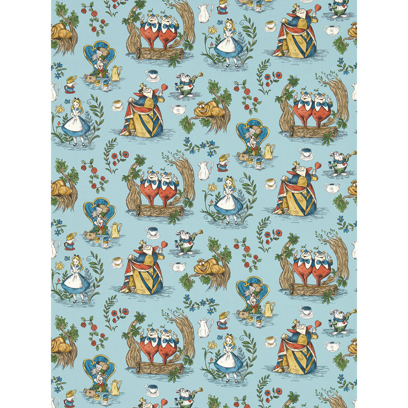 Alice in Wonderland Wallpaper, Puddle Blue