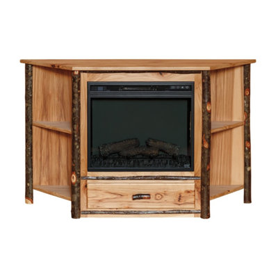 Meuble télé avec foyer en bois massif pour téléviseur de 48 po ou moins Akoowo