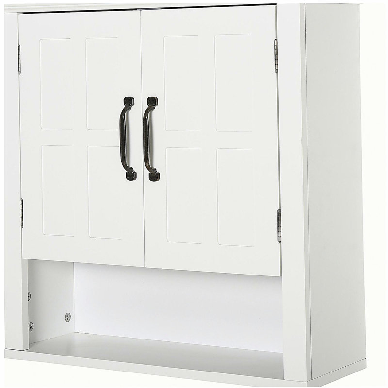 Pharmacie, armoire murale de salle de bain à 3 niveaux avec tablette réglable et 2 portes, armoire de salle de bain pour dessus de toilette, blanc