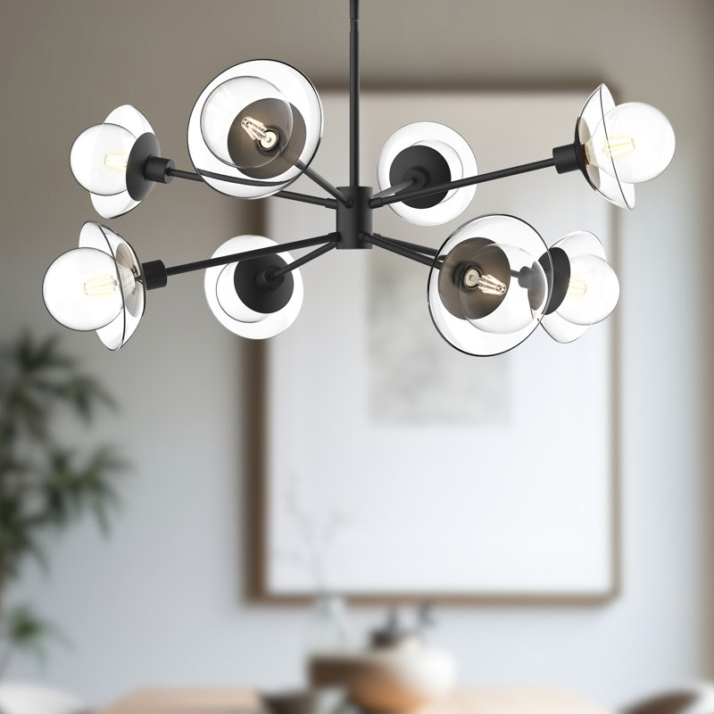 Francesca 8 - Light Sputnik Sphere Chandelier, Matte Black