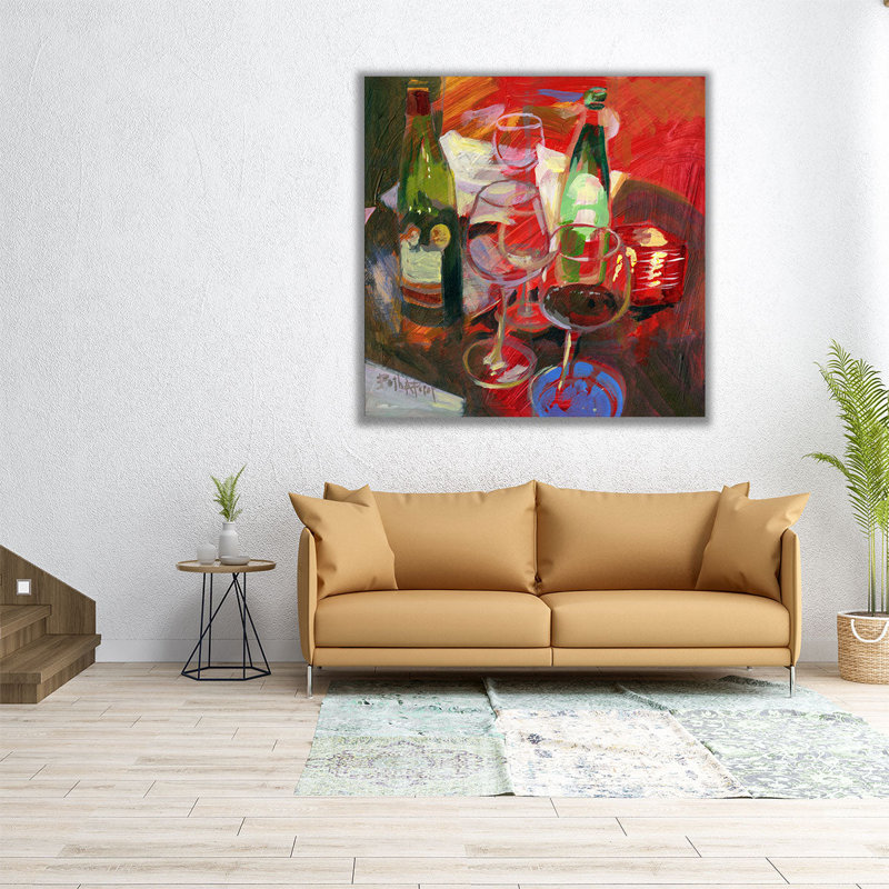 Vin rouge, vin rouge, reproduction d'art sur toile, H 12 po x l 12 po