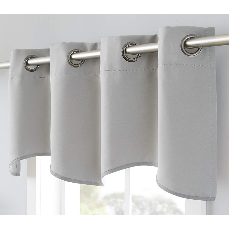 Scalloped Valance Scarf With 8 Grommets. Kitchen Valances Come in 5 Colors, Gray