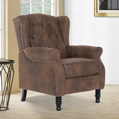 Donaldson 78cm Wide Faux Leather Wingback/Recliner Chair