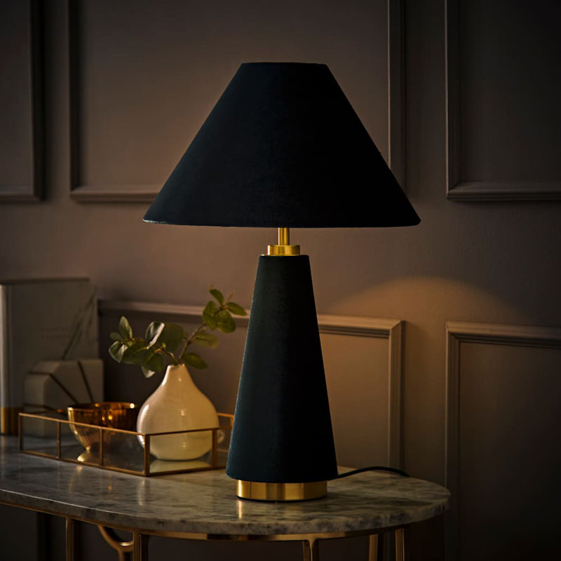 Alliette Fabric Table Lamp, Green, Green