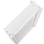 Îlot de cuisine moderne avec abattant pliable, étagères réglables, rangement pour poubelle, porte-serviettes sur chariot blanc, dissimulé -