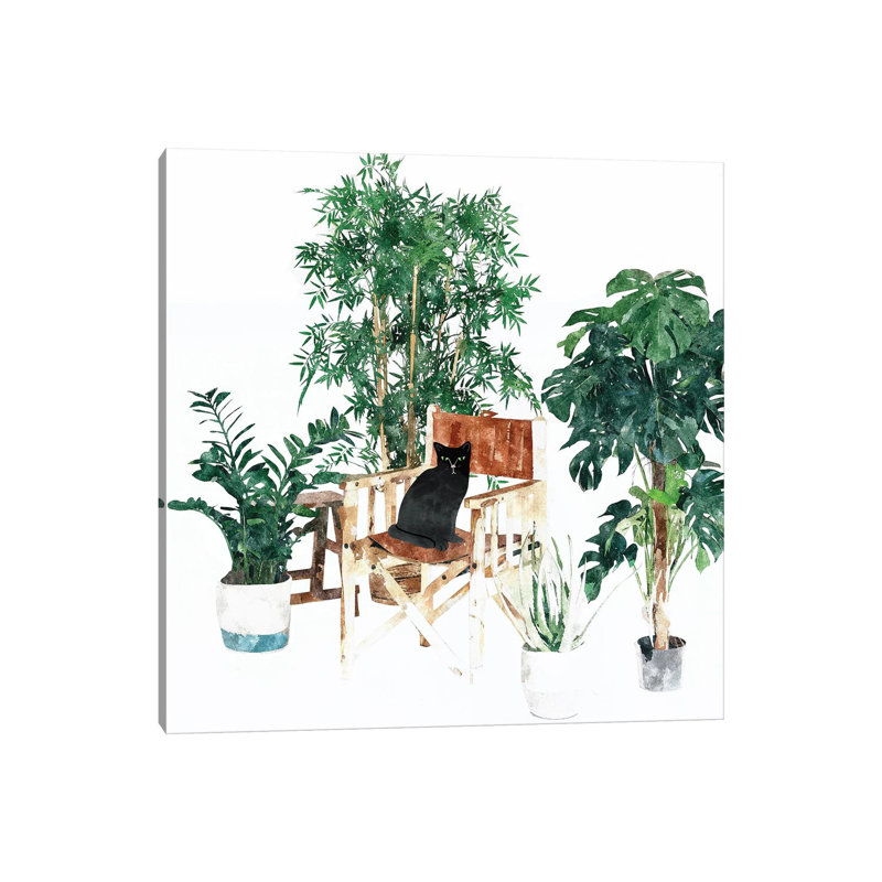 Boho Kitty - Print on Canvas, Wrapped Canvas, 45.72 cm H x 45.72 cm W x 1.91 cm D
