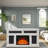 Electric Fireplace Tv Stand With Spacious Storage Console, Embossed Rustic Design, Remote Control, Cord Management, And Adjustable Shelves For Living Room-1105822677