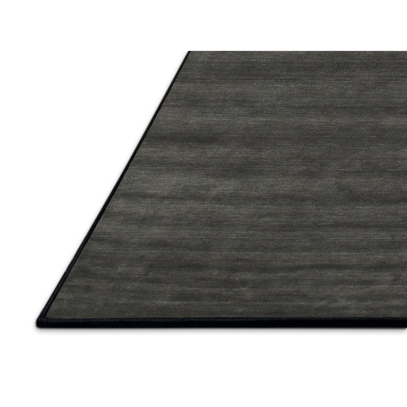 Tapis en laine et en polyester tissé à la machine de couleur unie avec Tapis décoratif, Rectangle 8 pi x 10 pi