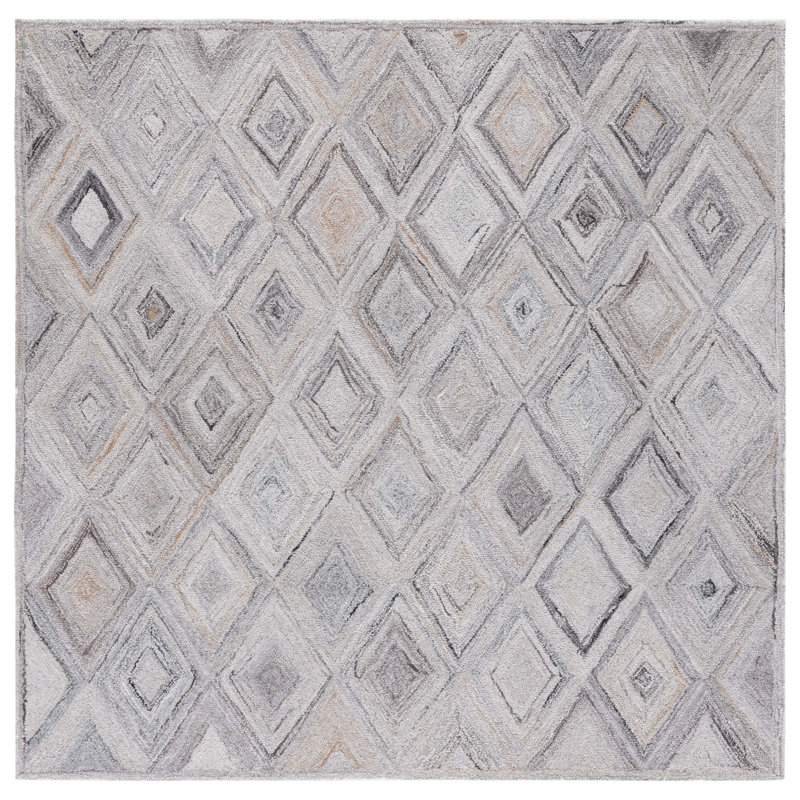 Liskeard Hand Tufted Geometric Area Rug , Square 6'