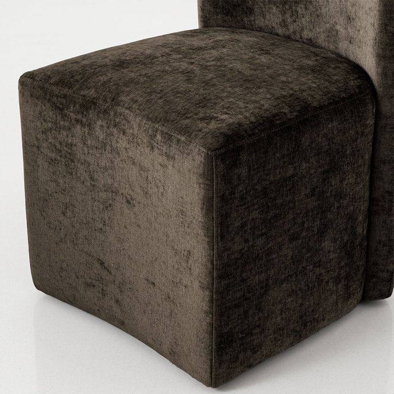 Fauteuils d'appoint entièrement rembourrés en chenille avec roulettes dissimulées, Brun