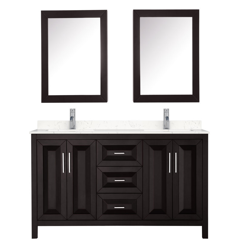 Daria 60'' W Double Vanity, Dark Espresso, Polished Chrome