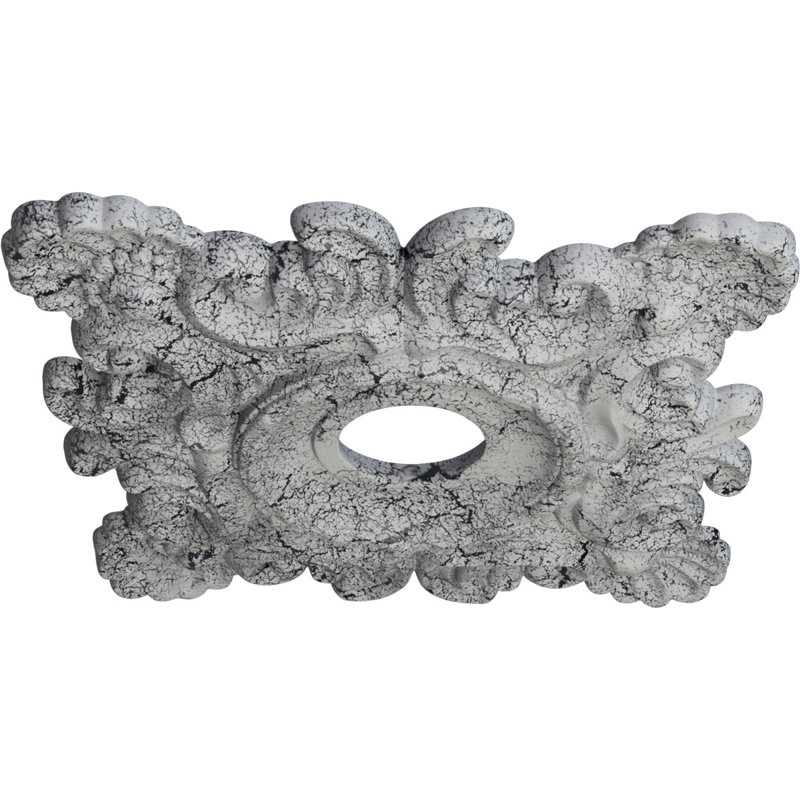 Médaillon de plafond Crawley H 18 po x l 18 po x P 3,25 po, Blanc craquelé ultra pur