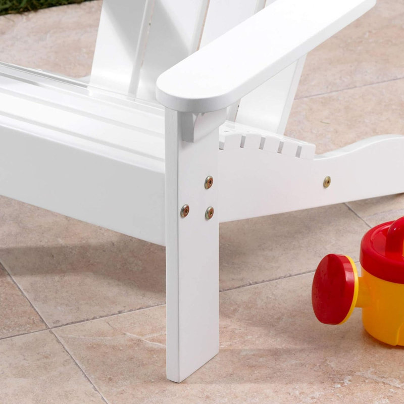 Chaise Adirondack pliante en bois Analayah, Blanc