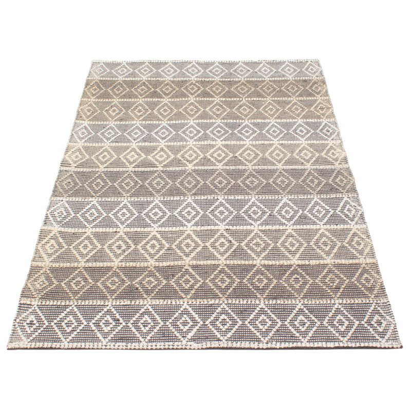 Tapis gris nouvel âge unique de 5 pi x 7 pi 10 po Demetru